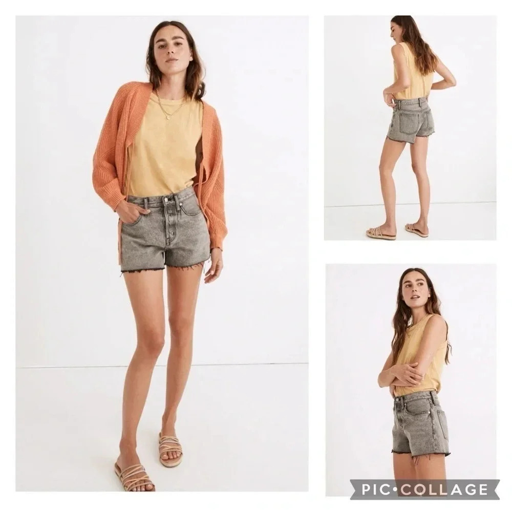 Madewell High-Rise Grey Jean Shorts